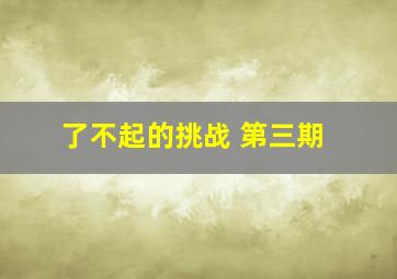 了不起的挑战 第三期